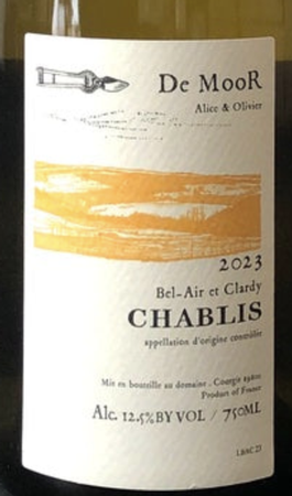 Domaine Alice et Olivier de Moor Chablis Bel Air et Clardys 2023